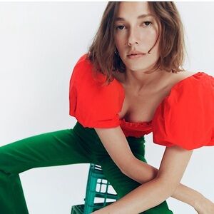 Zara puff sleeve crop top